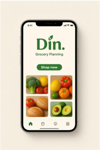 Din app on mobile phone